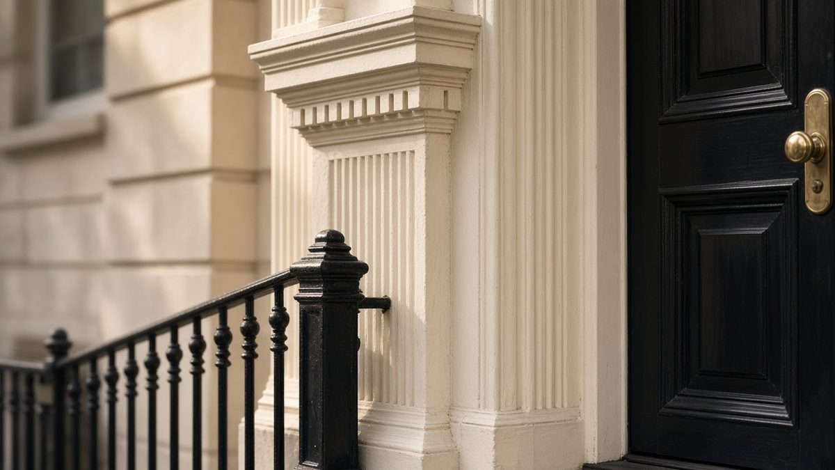 Architectural detail of a premium UK residential entrance